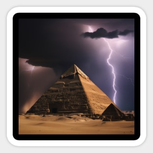 Iconic World Landmarks During A Thunderstorm: The Pyramids Egypt Sticker